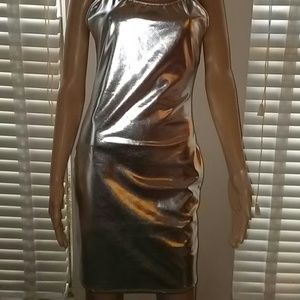 Sexy Silver skin tight bodycon dress